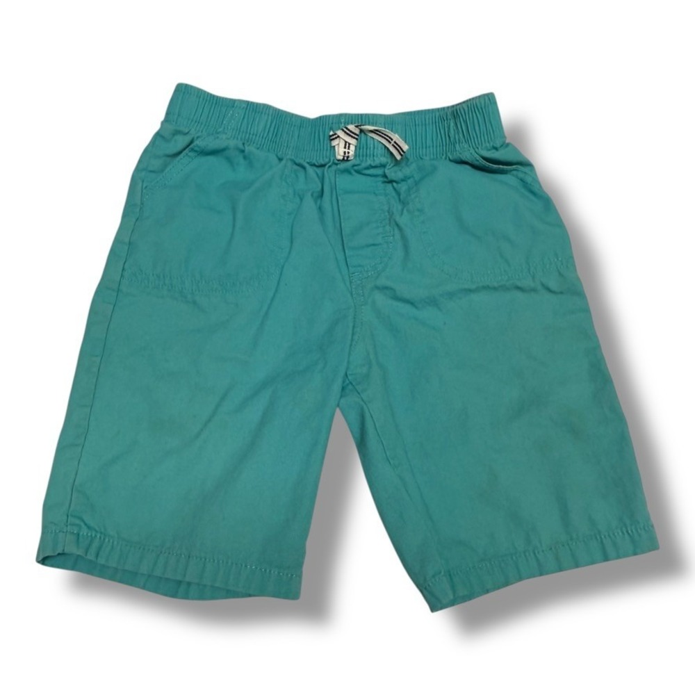 Nautica Boys Teal Green Cotton Twill Elastic Waist Chino Shorts Size 6